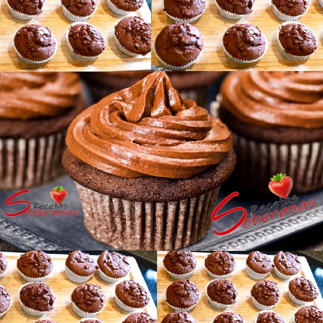 Cupcakes de chocolate la receta esponjosa muy fácil y riquísima… Ver más